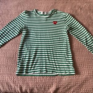 Comme De Garçon - green/white embellished tee.